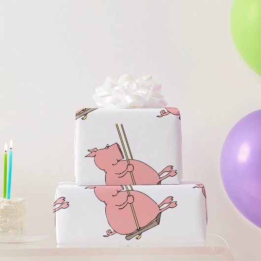 豚のブランコ ラッピングペーパー