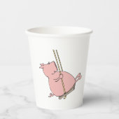 豚のブランコ 紙コップ (正面)