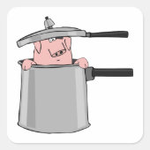 豚のポット スクエアシール (正面)
