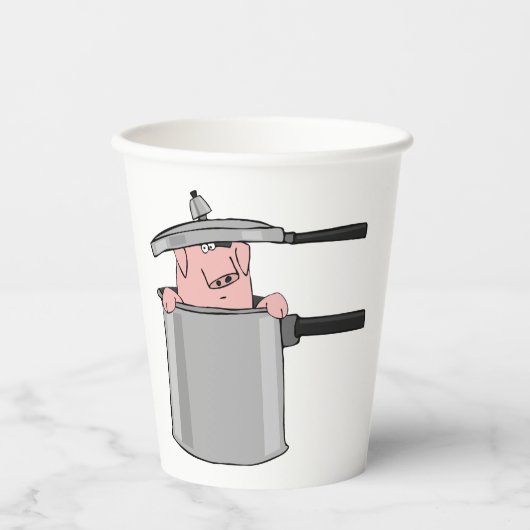 豚のポット 紙コップ (正面)