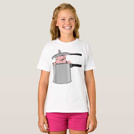 豚のポット Tシャツ (正面フル)