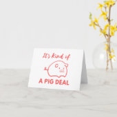 豚のユーモア: Kindof BIG (Pig)ディールカーパーソナライズされたド カード (黄色い花)