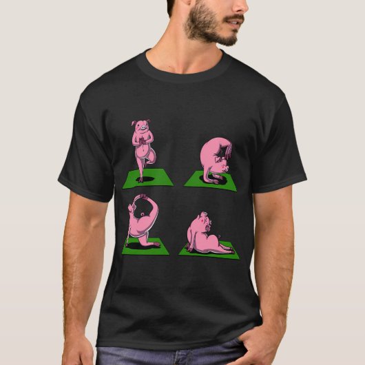 豚のヨガエクササイズ Tシャツ (正面)