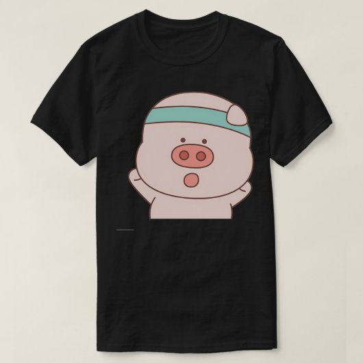 豚の丸い部分をピグリ揺らす(1) Tシャツ (デザイン正面)