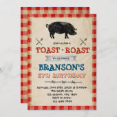 豚の丸焼きと乾杯パーティーの招待状 招待状 (正面/裏面)