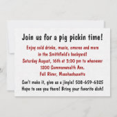 豚の丸焼きパーティーの招待状 招待状 (裏面)