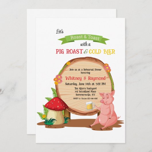 豚の丸焼き 招待状 (正面/裏面)