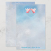 豚の信じ難飛んでいるい愛文房具 便箋 (正面/裏面)