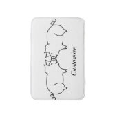 豚の動物の雷_入り江 バスマット (正面縦)