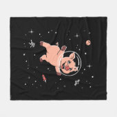 豚の動物宇宙 フリースブランケット (正面(横))