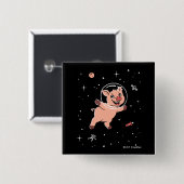 豚の動物宇宙 缶バッジ (正面&裏面)