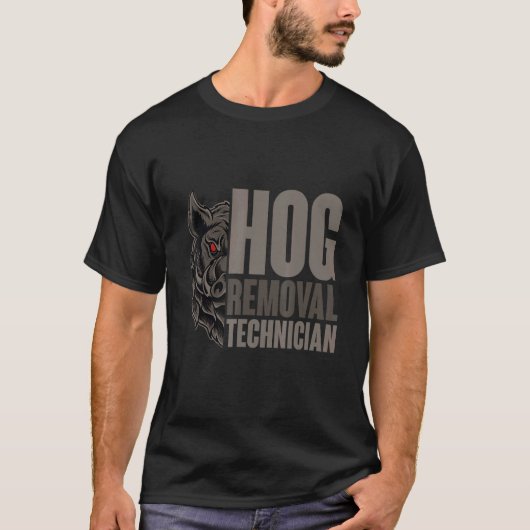 豚の取り外し技術者のイノシシ狩り豚ホッグハンター Tシャツ (正面)