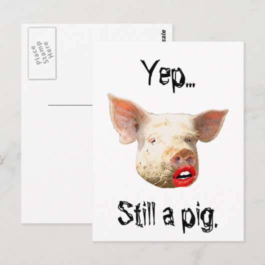 豚の口紅 ポストカード (正面/裏面)