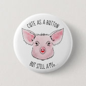 豚の口紅 缶バッジ (正面)