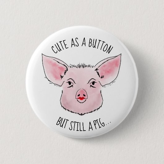 豚の口紅 缶バッジ (正面)