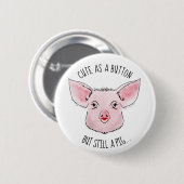 豚の口紅 缶バッジ (正面&裏面)