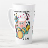 豚の命を揺り動かす カフェラテマグ (左アングル)