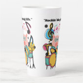 豚の命を揺り動かす カフェラテマグ (正面)