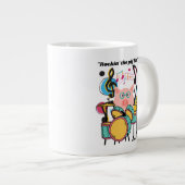 豚の命を揺り動かす ジャンボコーヒーマグカップ (正面右)