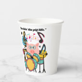 豚の命を揺り動かす 紙コップ (正面)