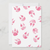 豚の女の子の赤ちゃんのシャワーのための水彩の花輪 招待状 (裏面)