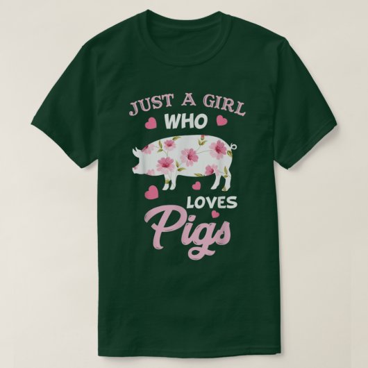 豚の女性を愛するただの女の子3455 Tシャツ (デザイン正面)