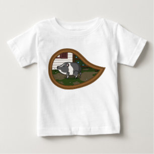 豚の子とベビーのライトシャツをバジル ベビーTシャツ