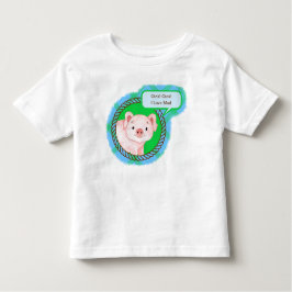 豚の子豚ギンガムブルー緑と引用文トッド トドラーTシャツ