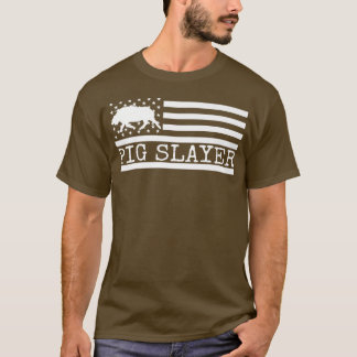 豚の層ボアーズボア狩りホッグハンターアメリカアメリク Tシャツ
