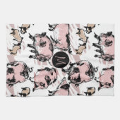 豚の年中国の〔占星術の〕十二宮図オリジナルモノグラムキッチン キッチンタオル (横)