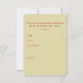 豚の年2019の繁栄のフレーム 招待状 (裏面)