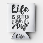 豚の引用文白黒で生活が良い 缶クーラー (正面)