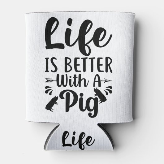 豚の引用文白黒で生活が良い 缶クーラー (正面)