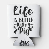 豚の引用文白黒で生活が良い 缶クーラー (裏面)