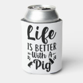 豚の引用文白黒で生活が良い 缶クーラー (缶裏面)