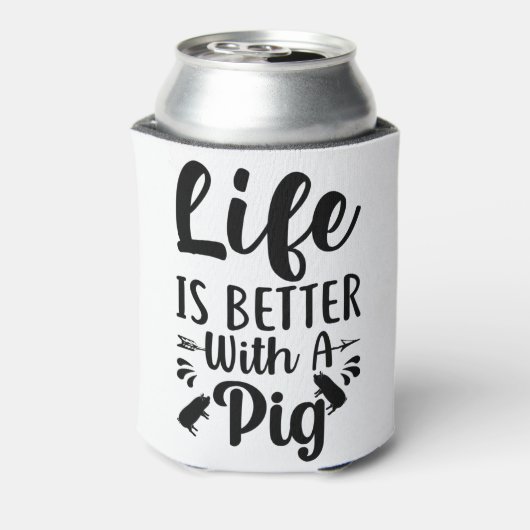 豚の引用文白黒で生活が良い 缶クーラー (缶裏面)