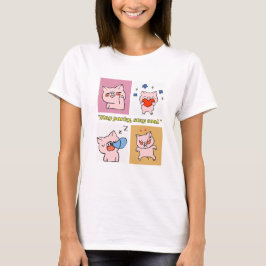豚の引用顔 Tシャツ