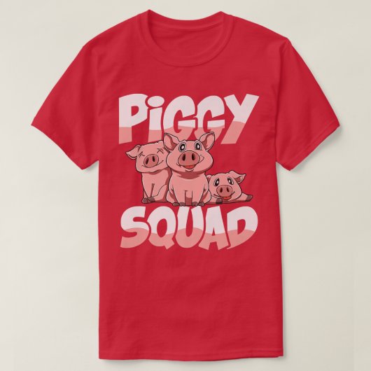 豚の恋人と農家・プレミアムのためのピギースクワッド Tシャツ (デザイン正面)