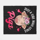 豚の恋人のための豚のギフト女性ブタのギフト豚 フリースブランケット (正面(横))