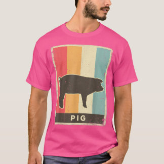 豚の恋人ヴィンテージレトロポスター動物 Tシャツ