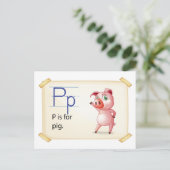 豚の手紙P ポストカード (スタンド正面)