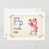 豚の手紙P ポストカード (正面/裏面)