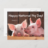 豚の日おめでとう!(3月1日) ポストカード (正面/裏面)
