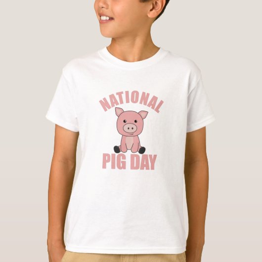豚の日にかわいい豚 Tシャツ (正面)