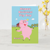 豚の日は3月1日 カード (黄色い花)