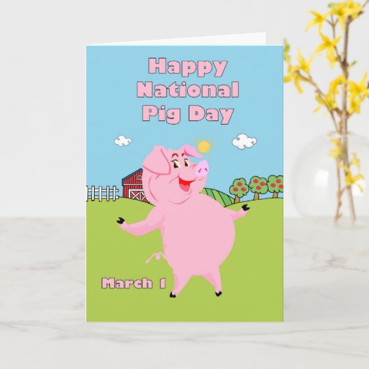 豚の日は3月1日 カード (黄色い花)