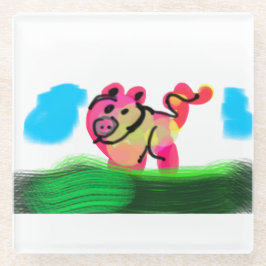 豚の春 ガラスコースター