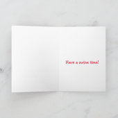 豚の時間、豚の誕生日カード カード (内部)