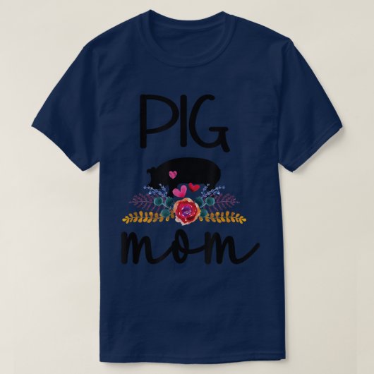 豚の母誇りを持った豚農家豚の所有者Pig Mother 4587 Tシャツ (デザイン正面)