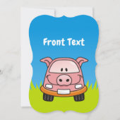 豚の漫画の車 招待状 (正面)